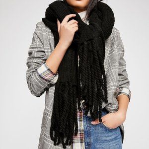 FREE PEOPLE WHISPER FRINGE BLANKET SCARF OVERSIZED